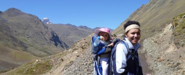 trekking in peru with toddlers, father with toddler