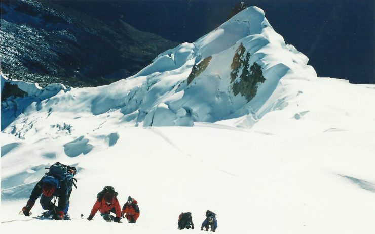 climbing Huayna