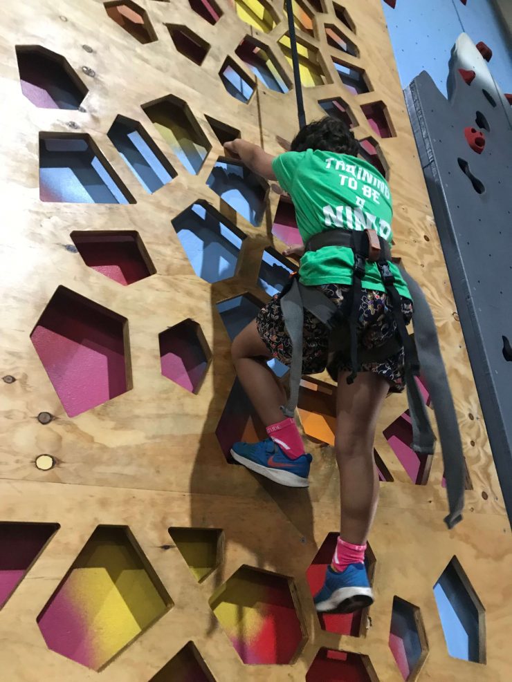 kids rock wall climbing