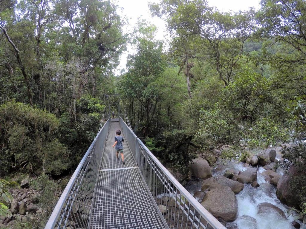 Foot bridge over Mossman River, Mossman Gorge Australia Foot bridge over Mossman River, Mossman Gorge Australia