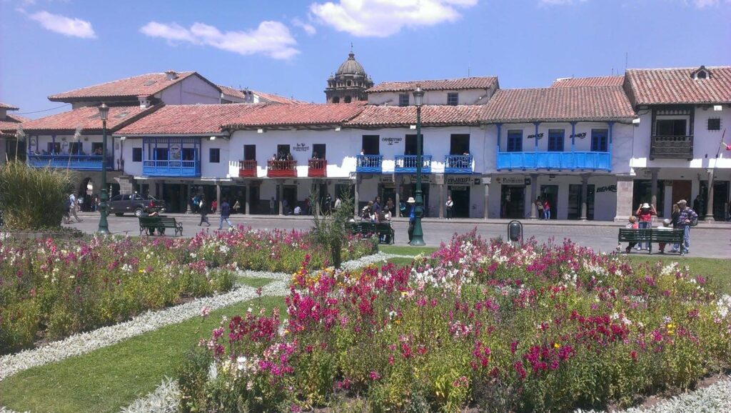 cusco main plaza in peru