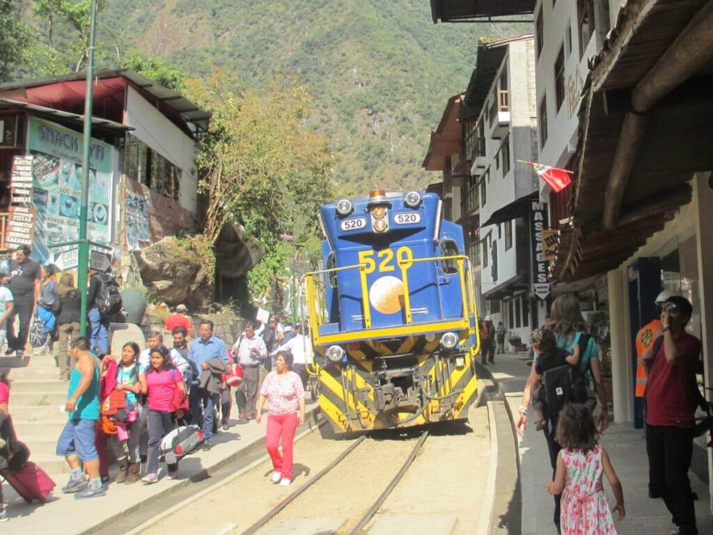 Taking the train to Machu Picchu Peru,