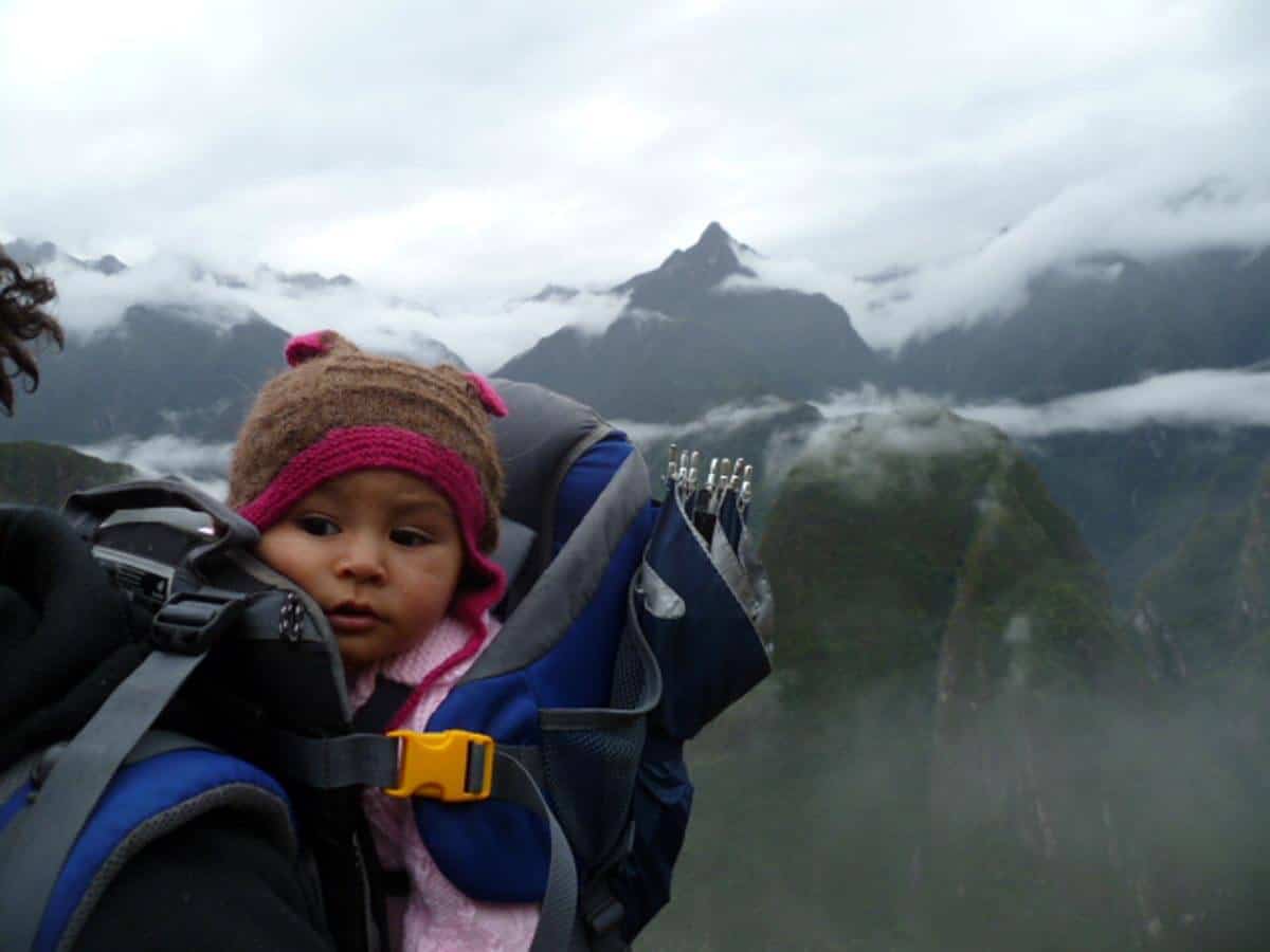 machu picchu with baby
