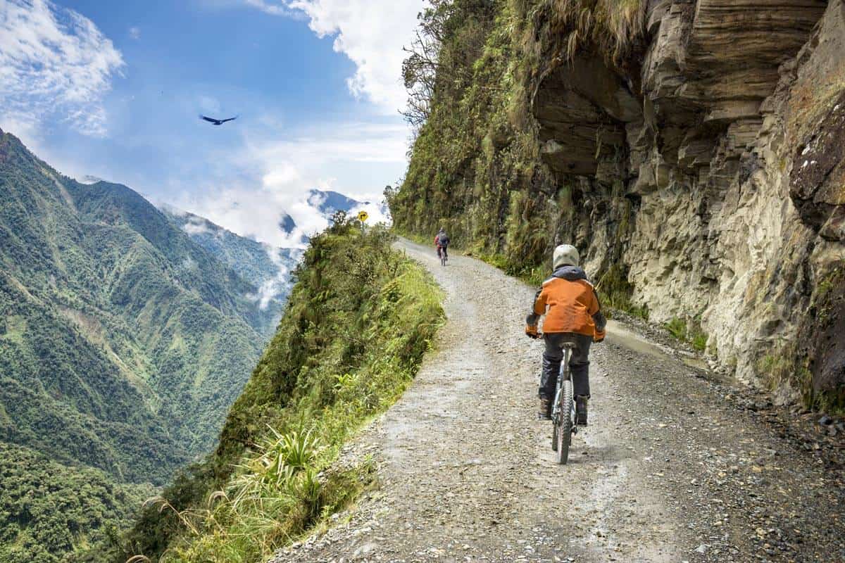 Biking the most dangerous road in the world in Bolivia South America Biking the most dangerous road in the world in Bolivia South America