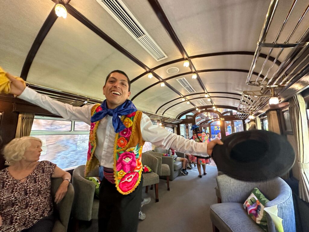 dancers on the Vistadome Train