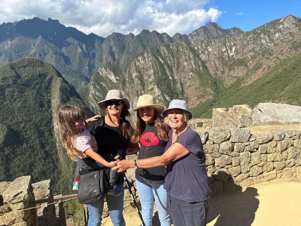 family at machu picchu