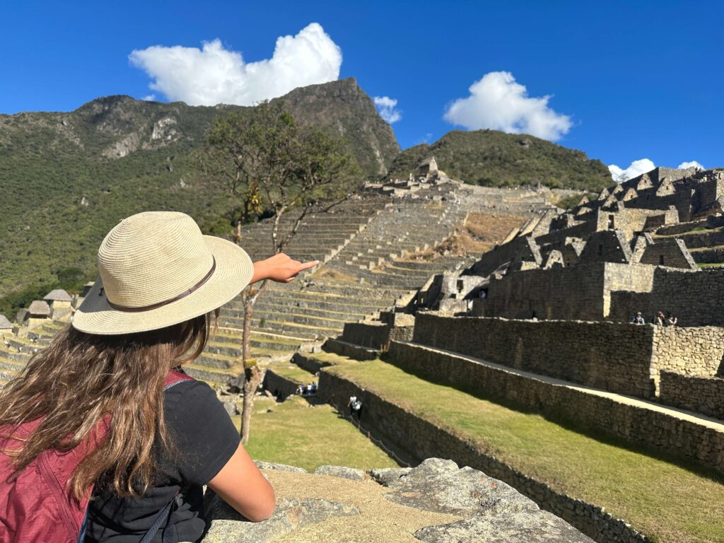 girl at machu picchu site